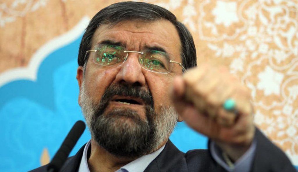 Iranian presidential candidate conservative former chief of the Revolutionary Guards Mohsen Rezai, speaks during a press conference at the old main bazaar of the capital Tehran, on May 28, 2013. Tehran last week excluded most would-be candidates from its June 14 elections, keeping only those loyal to the all-powerful supreme leader, dashing any hopes that a more moderate president would be voted into power.  AFP PHOTO/ATTA KENARE        (Photo credit should read ATTA KENARE/AFP/Getty Images)