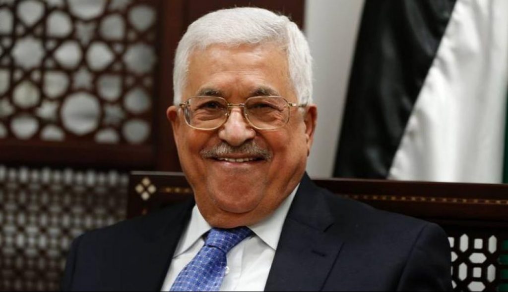 Palestinian president Mahmoud Abbas smiles during a meeting with the Norwegian foreign minister in the West Bank city of Ramallah on September 8, 2016. / AFP / ABBAS MOMANI        (Photo credit should read ABBAS MOMANI/AFP/Getty Images)