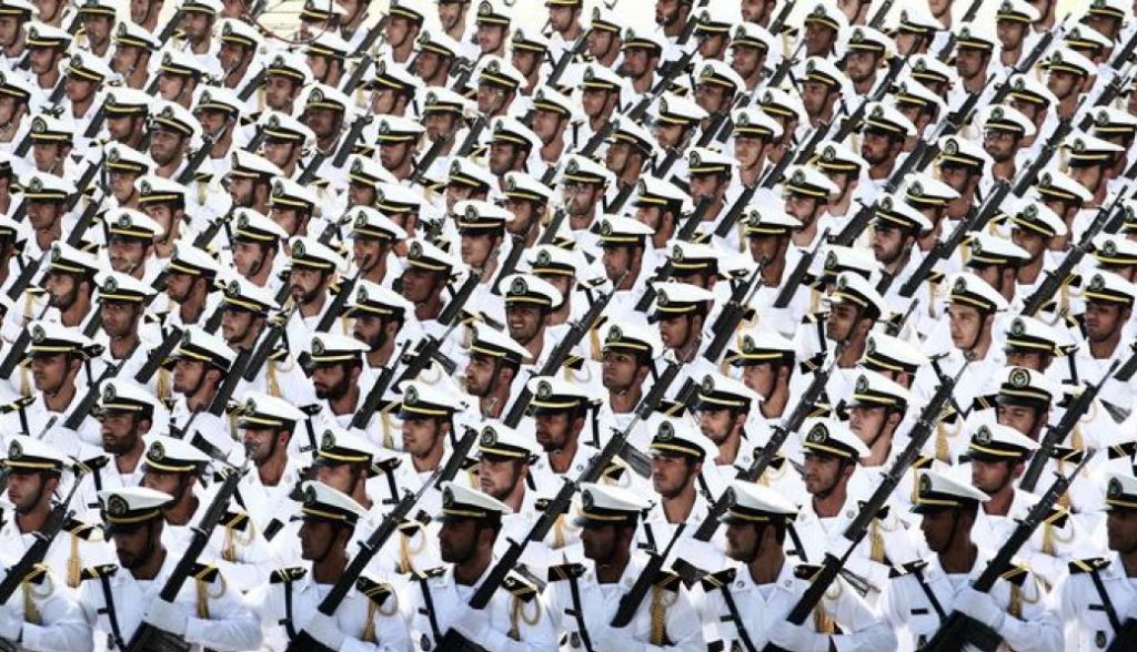 Iranian Naval troops march during the annual military parade marking the anniversary of Iran's war with Iraq (1980-88) in Tehran, on September 22, 2014. Iran is a cornerstone of stability in the Middle East in the face of the "terrorists" rocking the region, President Hassan Rouhani said before leaving for the United Nations. AFP PHOTO/ BEHROUZ MEHRI        (Photo credit should read BEHROUZ MEHRI/AFP/Getty Images)