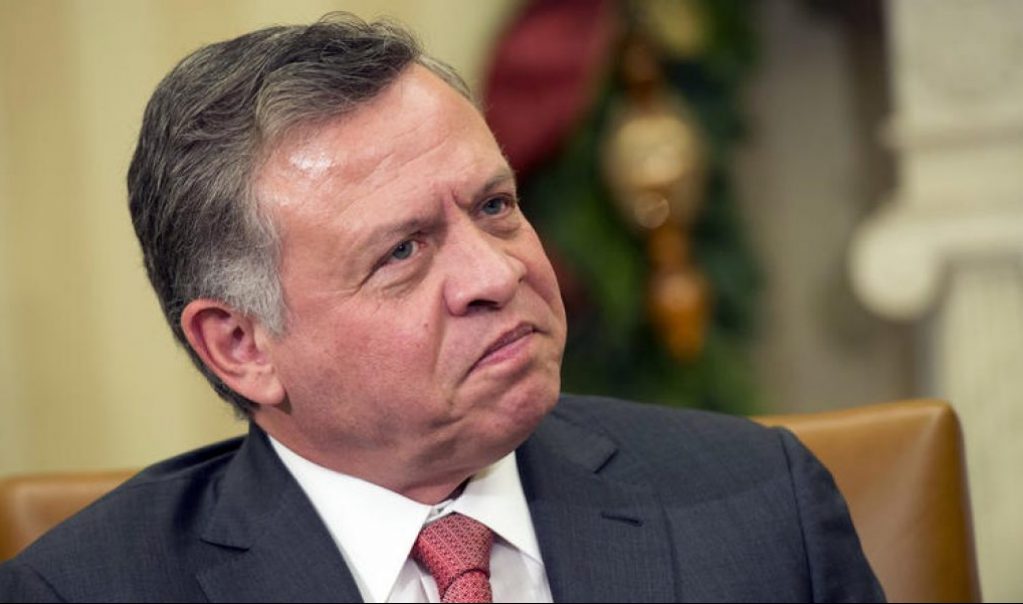 WASHINGTON, DC - DECEMBER 05:  King Abdullah II of Jordan is seen during a meeting with President Barack Obama in the Oval Office at the White House on December 5, 2014 in Washington, D.C. President Obama and King Abdullah II discussed regional issues and the ongoing fight against the Islamic State of Iraq and Syria (ISIS). (Photo by Kevin Dietsch-Pool/Getty Images)